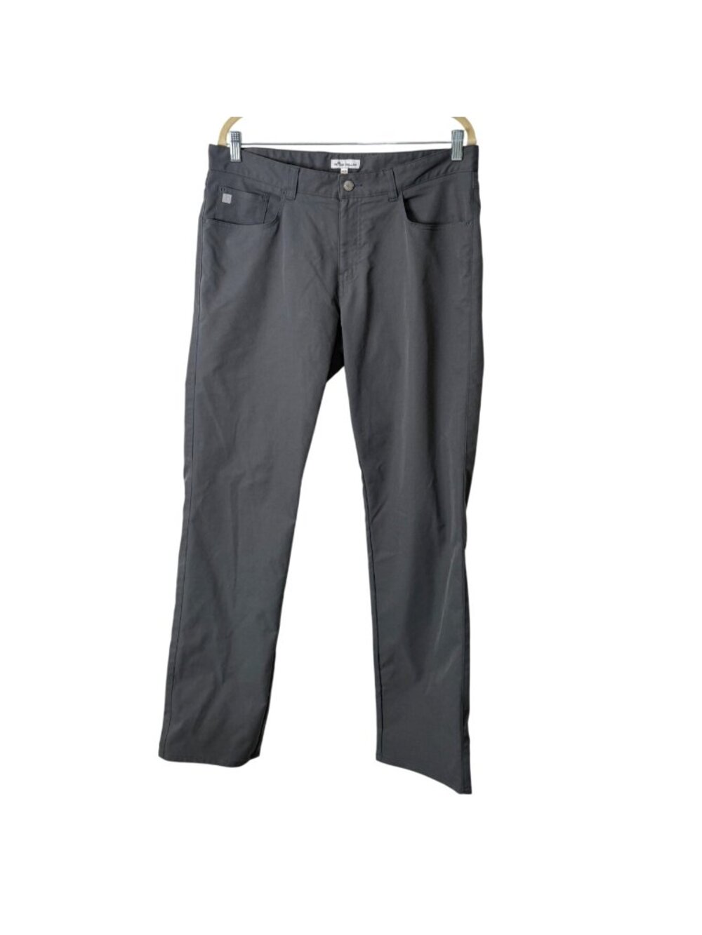 Peter Millar Mens 34x32 Performance Pants 5-Pocket Iron Gray